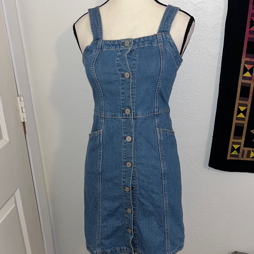 GAP Women's Blue Denim Overall Dress